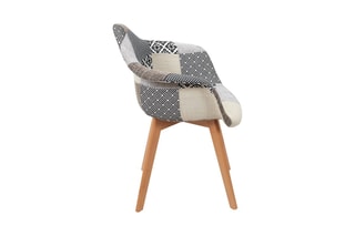 2 fauteuils patchwork - Gris et blanc