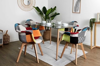 2 fauteuils Scandinave Patchwork - Multicolore