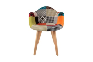 2 fauteuils Scandinave Patchwork - Multicolore