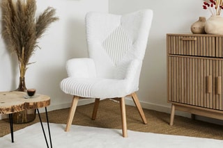 Fauteuil - Naturel et blanc