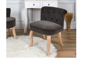 Fauteuil Eleonor - Anthracite et naturel
