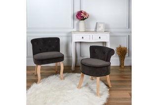 Fauteuil Eleonor - Anthracite et naturel