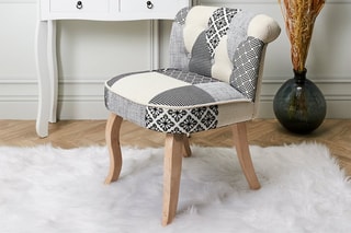 Fauteuil Patchwork Eleonor - Noir et blanc