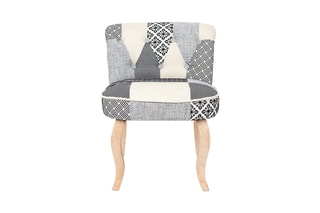 Fauteuil Patchwork Eleonor - Noir et blanc