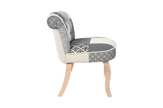 Fauteuil Patchwork Eleonor - Noir et blanc