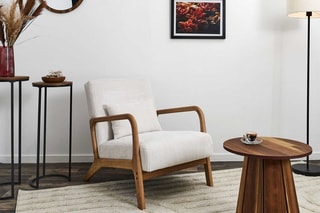 Fauteuil Scott - Beige et naturel