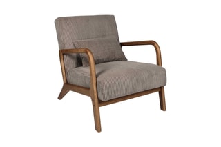 Fauteuil Scott - Taupe et naturel
