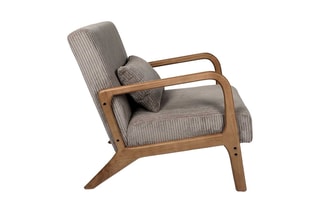 Fauteuil Scott - Taupe et naturel