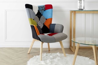 Fauteuil Helsinki Patchwork - Multicolore et naturel