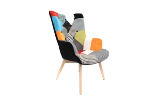 Fauteuil Helsinki Patchwork - Multicolore et naturel