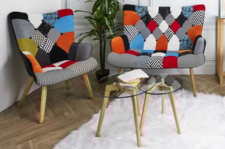 Fauteuil Helsinki Patchwork - Multicolore et naturel