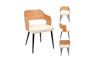 2 fauteuils Loki Hygge - Naturel et crème - Revêtement en bouclette
