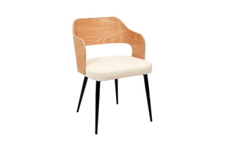 2 fauteuils Loki Hygge - Naturel et crème - Revêtement en bouclette