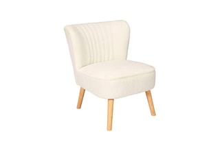 Fauteuil Erika Hygge - Naturel et blanc - Revêtement en bouclette