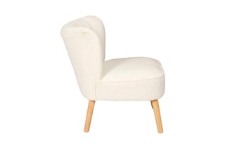 Fauteuil Erika Hygge - Naturel et blanc - Revêtement en bouclette