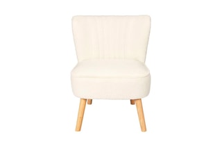 Fauteuil Erika Hygge - Naturel et blanc - Revêtement en bouclette