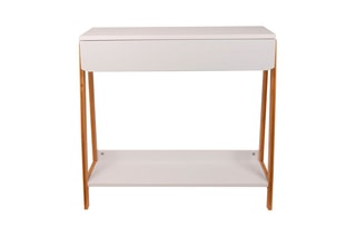 Console 1 tiroir - Blanc et naturel