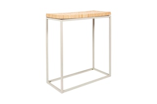 Console Rondin - 
Naturel et blanc