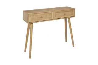 Console en bois et rotin Bali - 100 x 29 x 81 cm