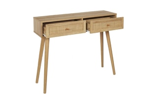Console en bois et rotin Bali - 100 x 29 x 81 cm