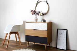 Commode Scandinave - Blanc et naturel
