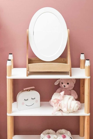 Coiffeuse avec miroir en bois 49 x 32 x 24 cm
