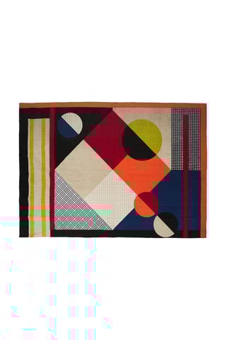 Tapis Patchwork - Orange et bleu marine - 120 x 170 cm