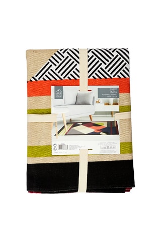 Tapis Patchwork - Orange et bleu marine - 120 x 170 cm