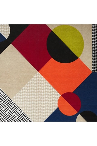 Tapis Patchwork - Orange et bleu marine - 120 x 170 cm
