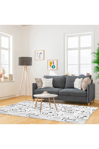 Tapis Blanc et noir - 120 x 170 cm