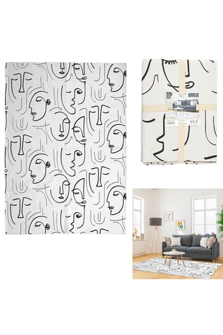 Tapis Blanc et noir - 120 x 170 cm