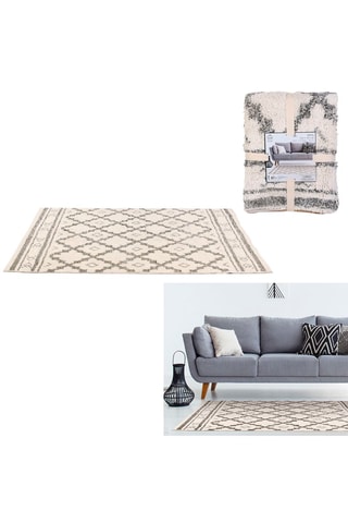 Tapis - Blanc et gris - 120 x 170 cm