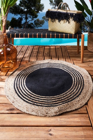 Tapis rond Mirage - Beige et noir - 90 cm