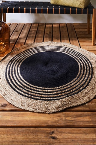 Tapis rond Mirage - Beige et noir - 90 cm