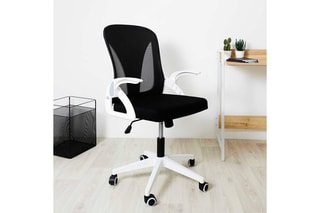 Fauteuil de bureau rabattable - Blanc et noir