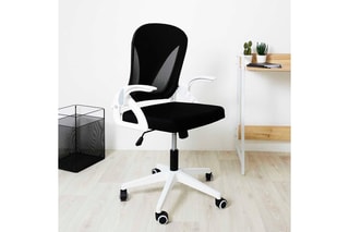Fauteuil de bureau rabattable - Blanc et noir