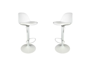 2 tabourets de bar - Blanc