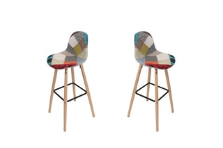 2 tabourets de bar Patchwork Multicolore