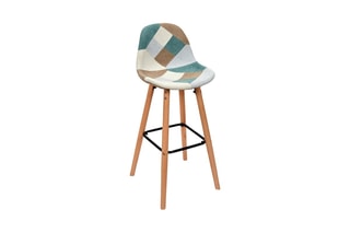 2 tabourets de bar Patchwork Bleu clair et beige