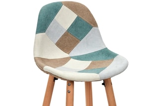 2 tabourets de bar Patchwork Bleu clair et beige
