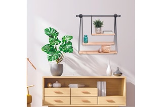 Etagère filaire murale balancelle M4 - Imitation bois et noir