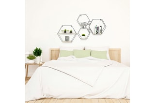 Etagère hexagonale Noir et beige