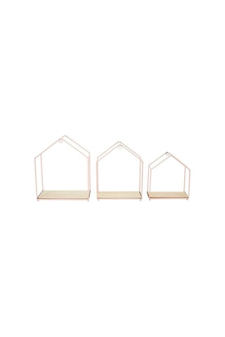 3 étagères en bois - Rose