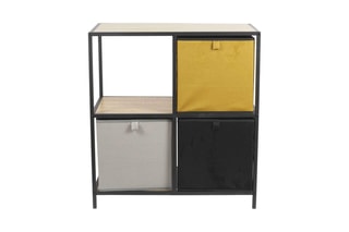 Etagère Loka - Noir et imitation bois