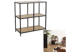 Etagère Loka - Noir et imitation bois