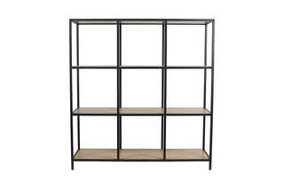 Etagère Loka - Noir et imitation bois