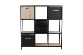 Etagère Loka - Noir et imitation bois