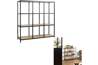 Etagère Loka - Noir et imitation bois