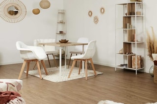 Etagère d'angle - Blanc et beige