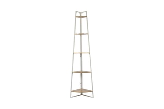 Etagère d'angle - Blanc et beige
